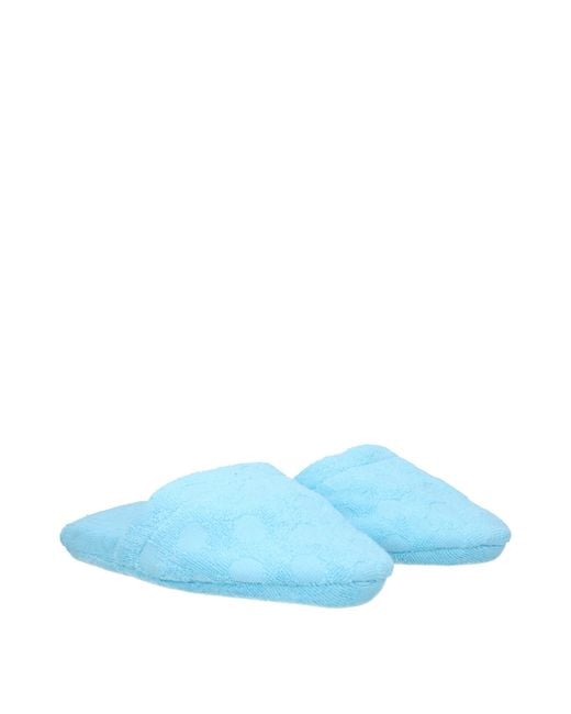 Versace Blue Cotton Slippers Sky