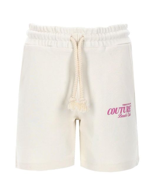 Versace Jeans Couture White Shorts Con Logo