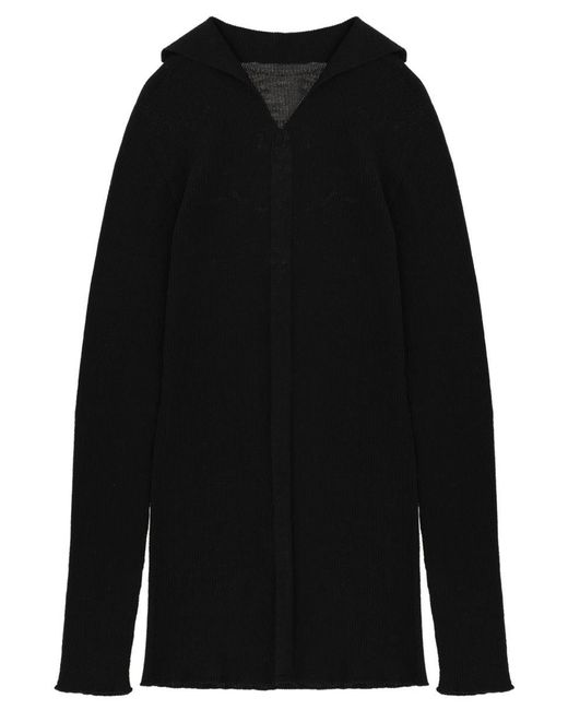 Rick Owens Black Shirt Collar Sweater for men