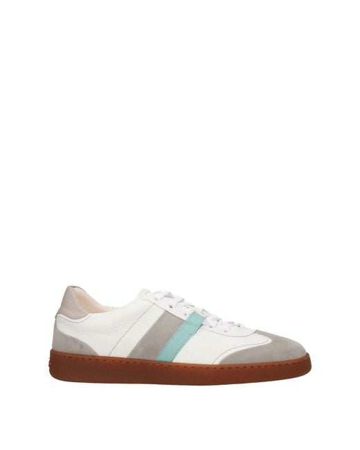 Ferragamo Multicolor Sneakers Garda Uomo Pelle Bianco/Grigio for men