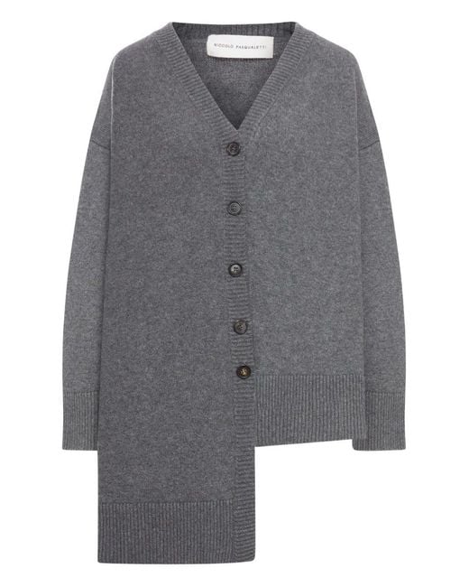 Niccolò Pasqualetti Gray Gola Cardigan Cashmere Yarn
