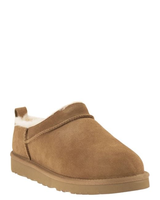 Ugg Brown Classic Micro Low Suede Ankle Boot for men