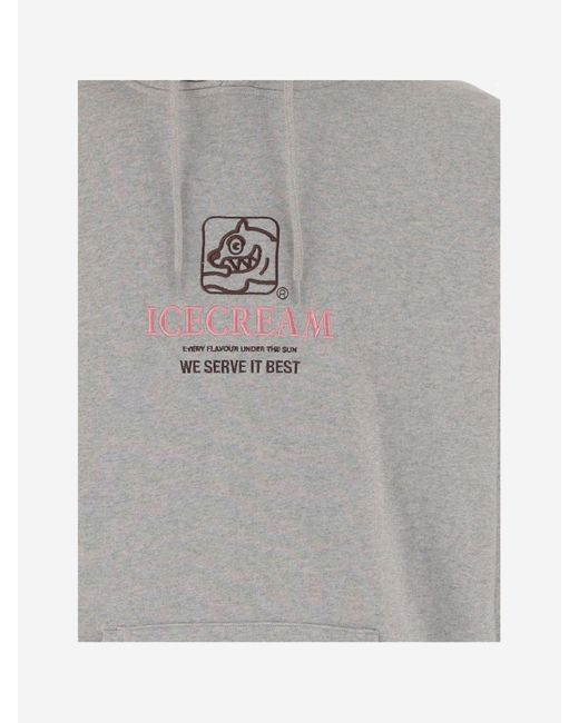 ICECREAM Gray Cotton Sweatshirt With Logo for men