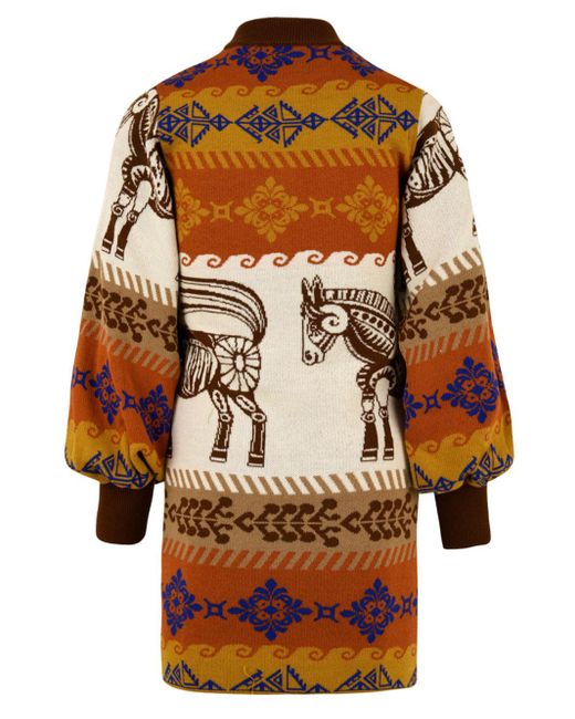 Akep Brown Kleider Multi -Farbe