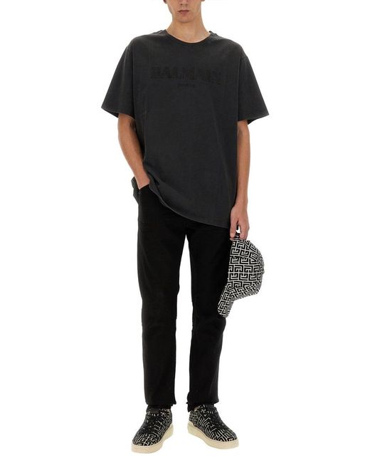Balmain Black Oversized T-Shirt for men