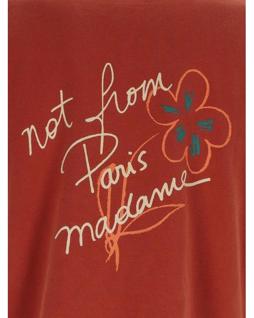 Drole de Monsieur Red Brick Esquisse Slogan T Shirt