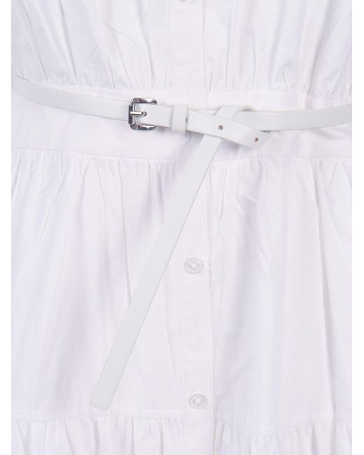 Michael Kors White Poplin Midi Shirt Drs