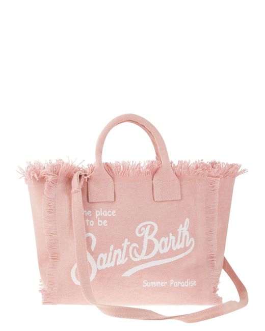 Mc2 Saint Barth Colette Fringed Canvas Bag in het Pink