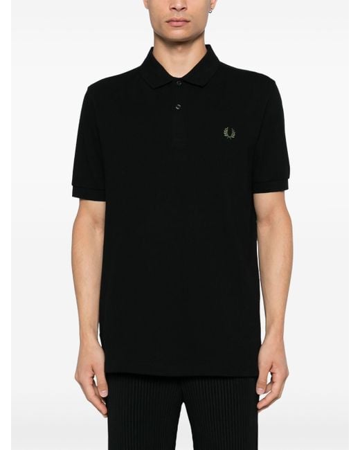 Comme des Garçons Black Cotton Slogan-Print Polo Shirt for men