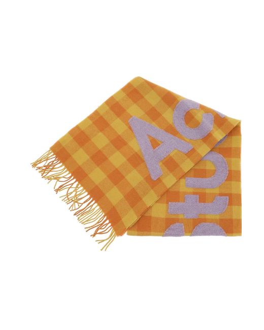 Acne Check Logo Schal in Orange für Herren