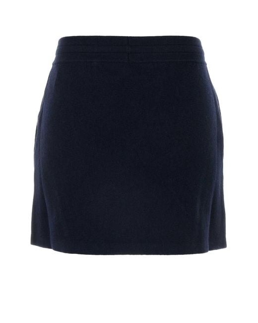 Isabel Marant Blue Midnight Stretch Cotton Blend Amaline Mini Skirt