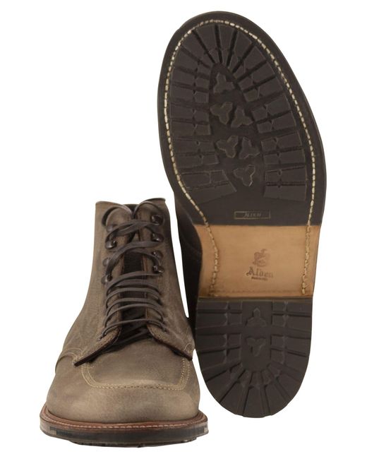 Alden Brown Suede Lace Up Boot