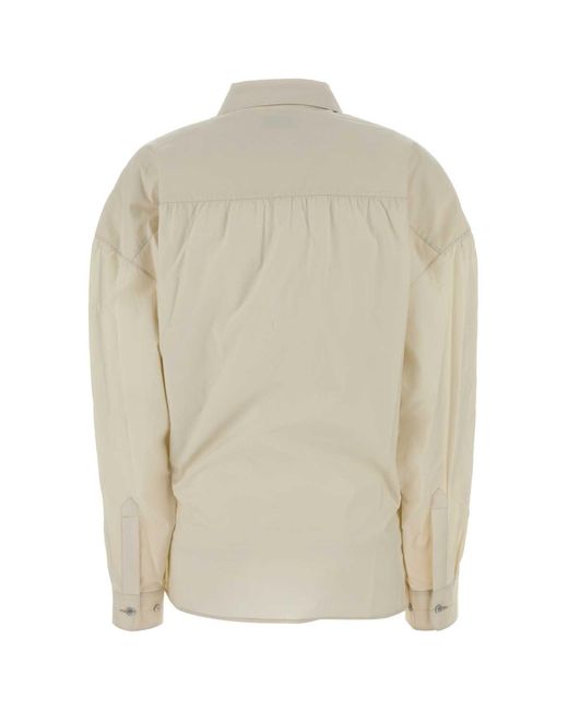 Lemaire White Ivory Cotton Blend Shirt