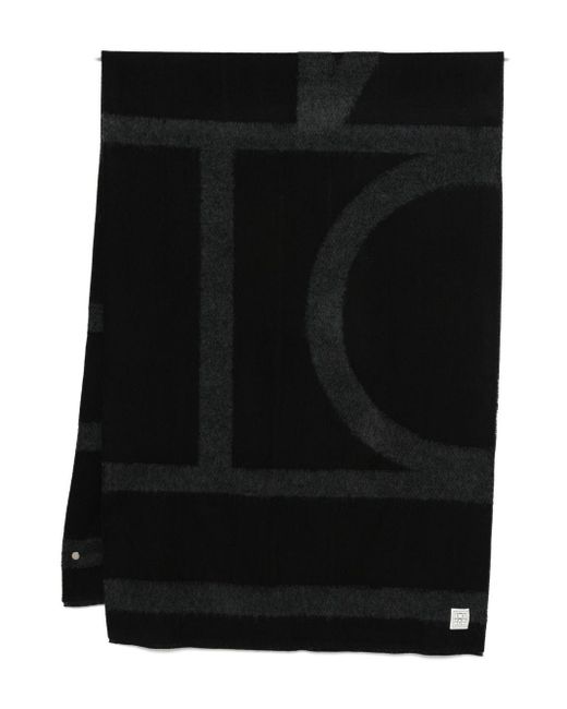 Totême Sjaal Met Monogramprint in het Black