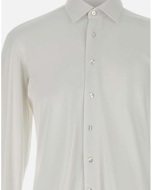 Rrd Weißes Stretch-Baumwollhemd in White für Herren