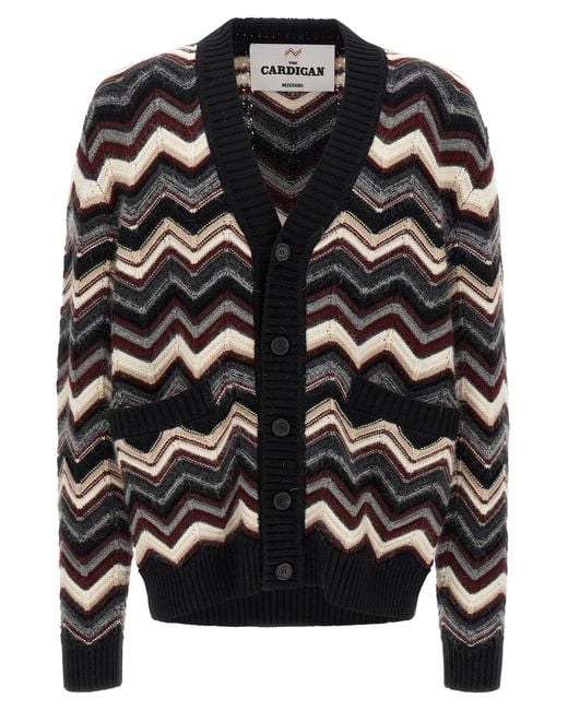 Missoni Zigzag Cardigan in Black für Herren