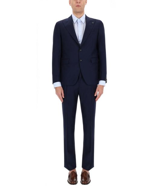 Tagliatore Blue Single-Breasted Suit for men