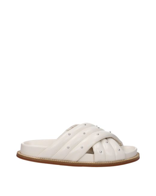 Fabiana Filippi White Frauen 's Hausschuhe und Hufe Leder beige/Elfenbein