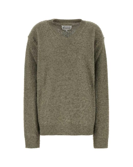 Maison Margiela Green Sage Wool Blend Sweater