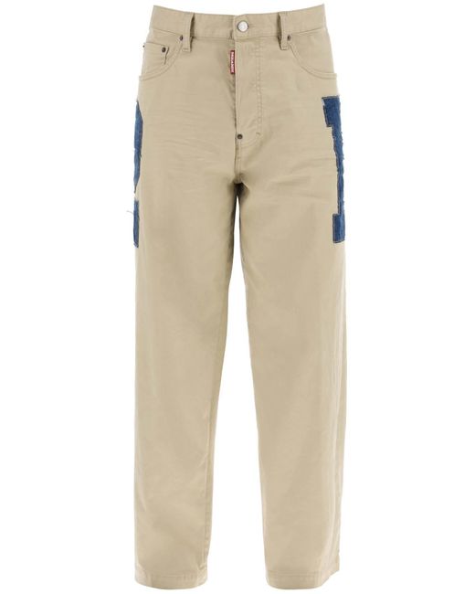Pantalones Eros de mezclilla con diseño de parche Maxi. DSquared² de hombre de color Natural