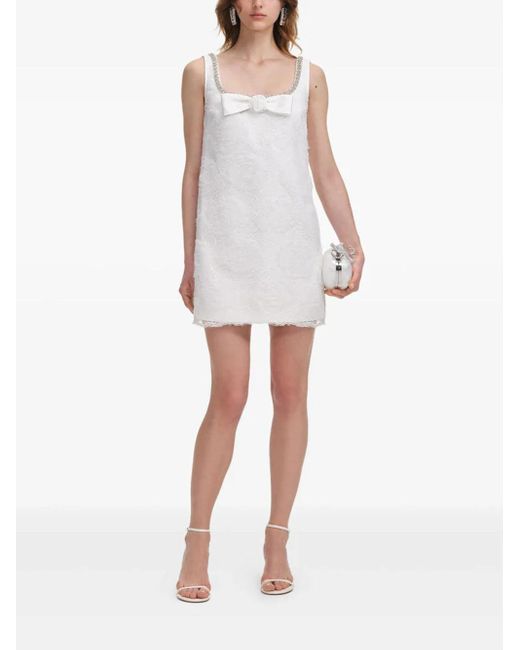 Self-Portrait Zelfportret Witte Mini -jurk in het White