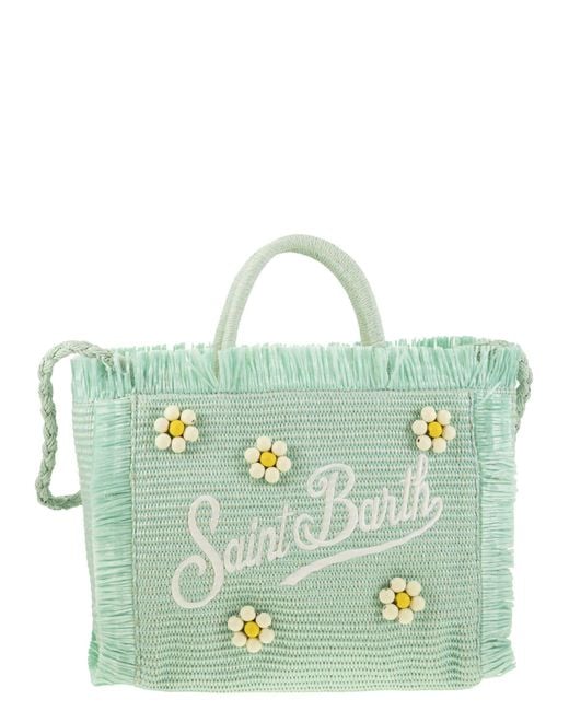 Colette Straw Effect Bags con logotipo bordado Mc2 Saint Barth de color Blue
