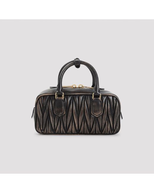 Miu Miu Black Mini Bauletto Leather Shoulder Bag