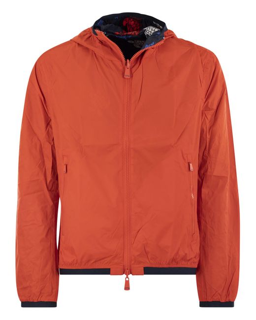Vilebrequin Orange Reversible Windbreaker Jacket With Turtle Pattern