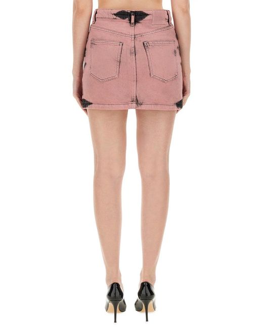 Moschino Pink Solid Mini Skirt