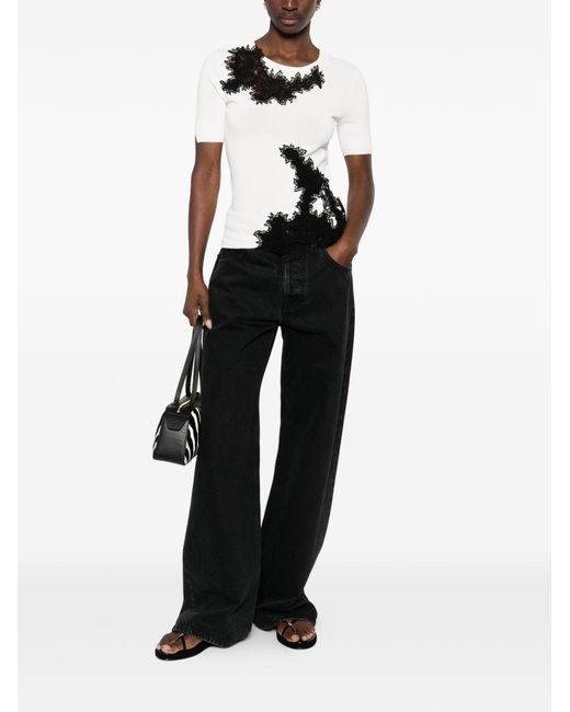Ermanno Scervino Black Embroidered Top