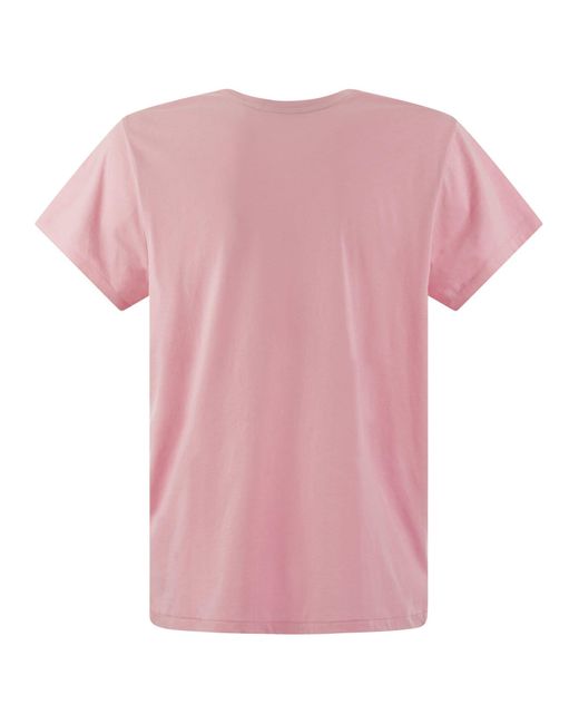 Camiseta de algodón de la tripulación de Polo Ralph Lauren de color Pink