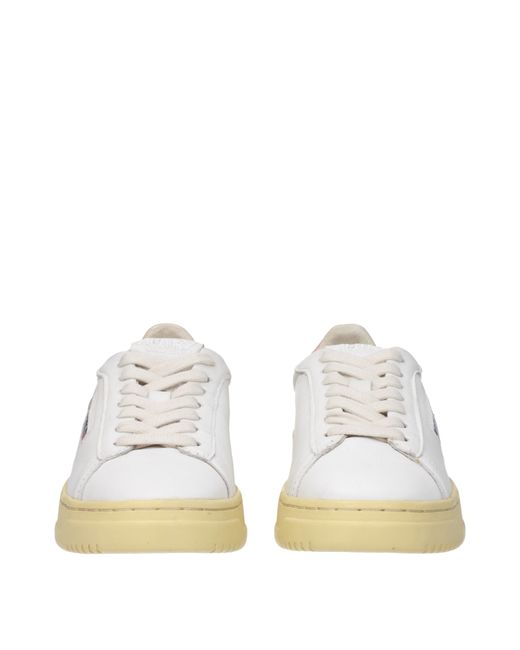 Autry White Sneakers Dallas Low Donna Pelle Bianco/Rosa