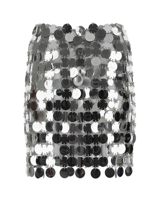 Rabanne Black Maxi Sequins Mini Skirt