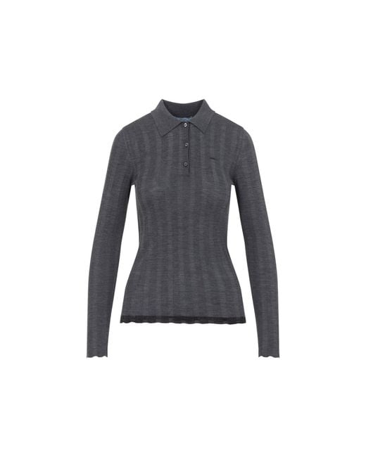 Prada Blue Wool Polo