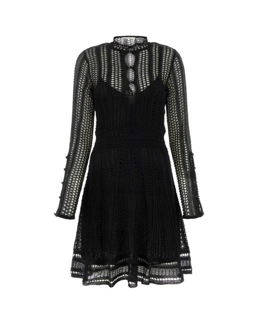 Chloé Black Linen Blend Mini Dress