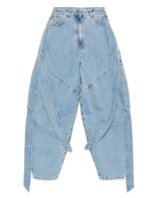 The Attico Blue Oversized Denim Jeans