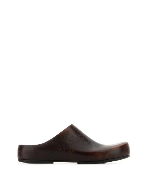 Miu Miu Brown Dark Leather Slippers