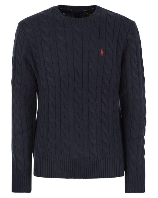 Polo Ralph Lauren Blue Plaited Cotton Jersey for men