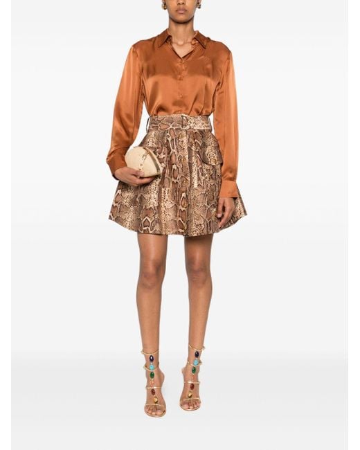 Zimmermann Orange Satin Silk Shirt
