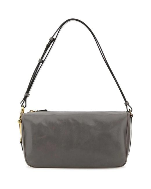 Gucci Gray Medium Half Horsebit Shoulder Bag