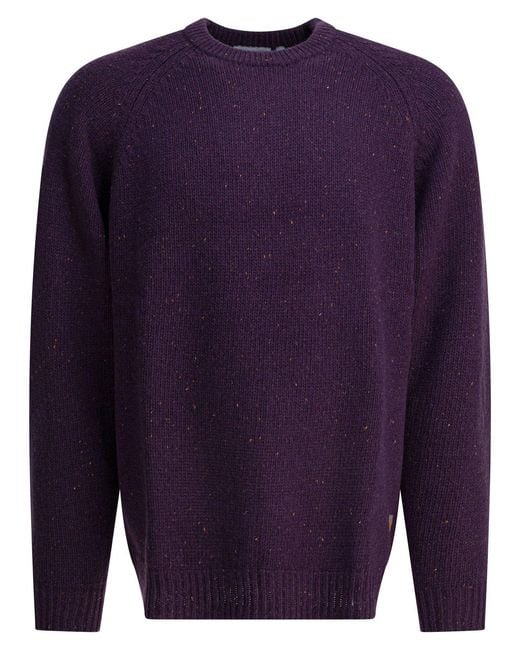 Carhartt Blue "Anglistic" Wool Sweater for men