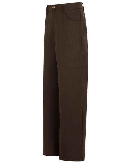 Séfr Brown 'Jiro' Wool Blend Pants for men