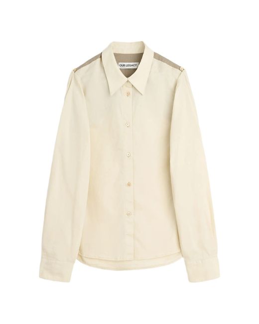 Our Legacy Blouse Met Split in het Natural