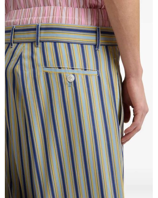 Marni White Striped Wide Leg Pants for men