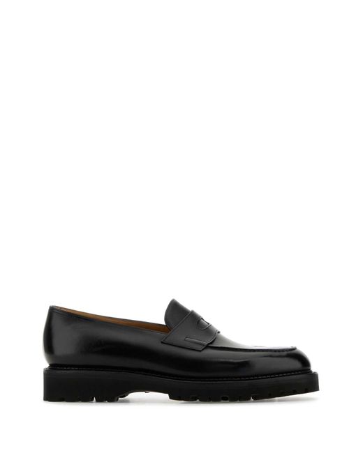 John Lobb Black Moccasters for men