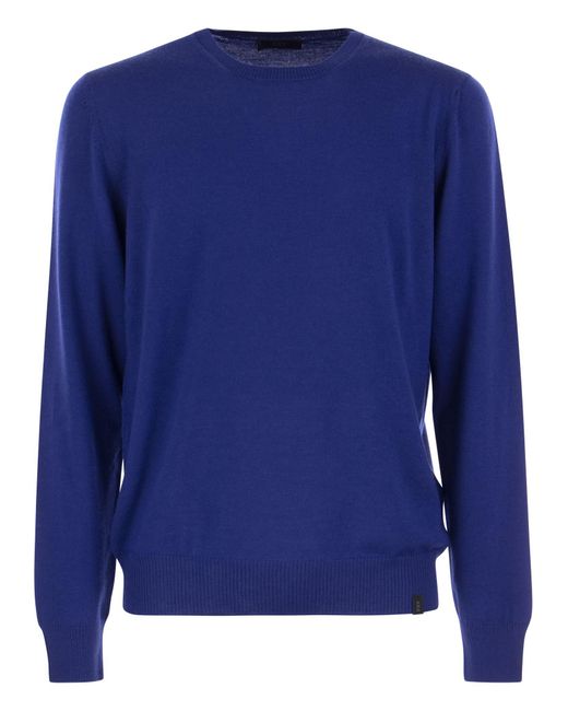 Fay Blue Woll Crew Neck Pullover