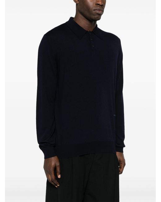 Lanvin Merinos Polo in het Blue voor heren