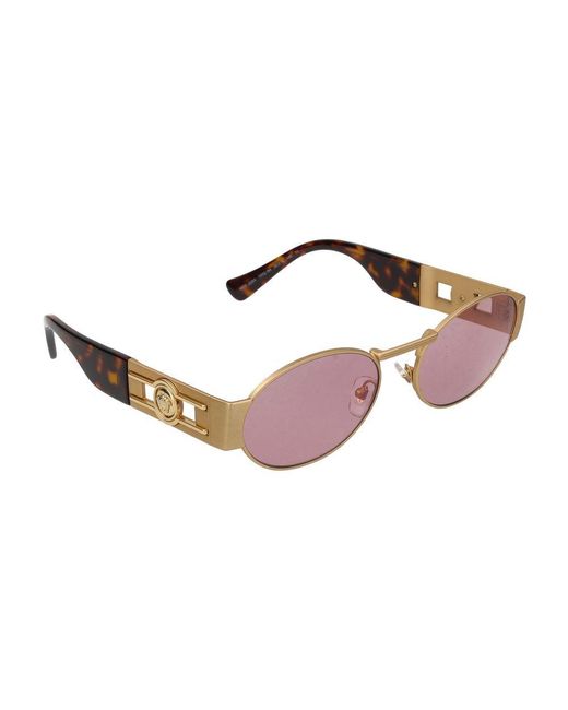 Versace Zonnebril Met Rond Montuur in het Pink