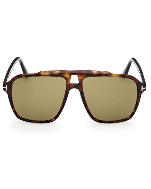 Tom Ford Zonnebril Ft1209 52 N Autari Havana/groen Heren in het Brown