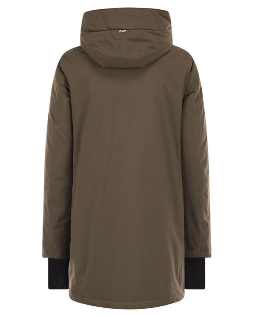 Herno Green A Shaped Down Jacket With Hood, 2 Layers